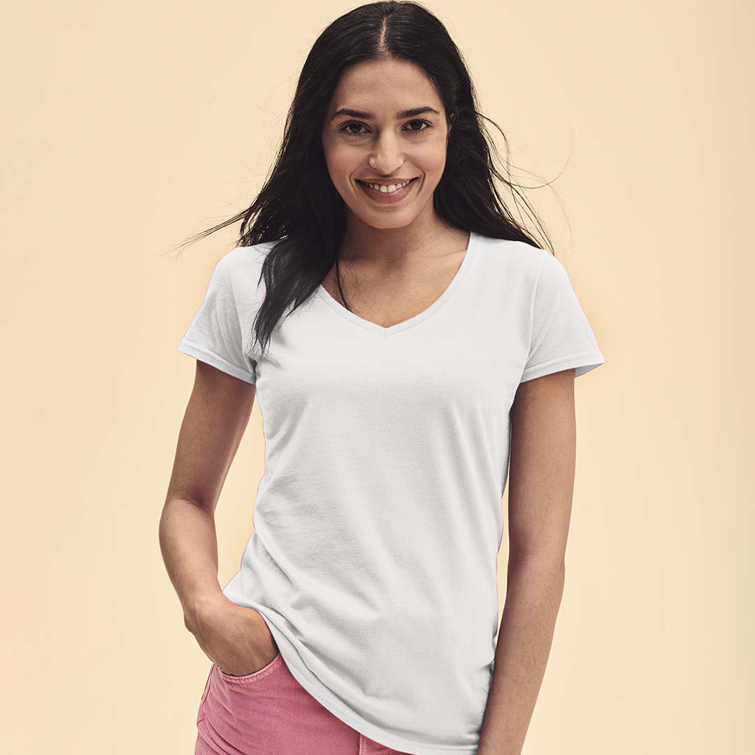 T-Shirt Mulher Branca - Iconic V-Neck